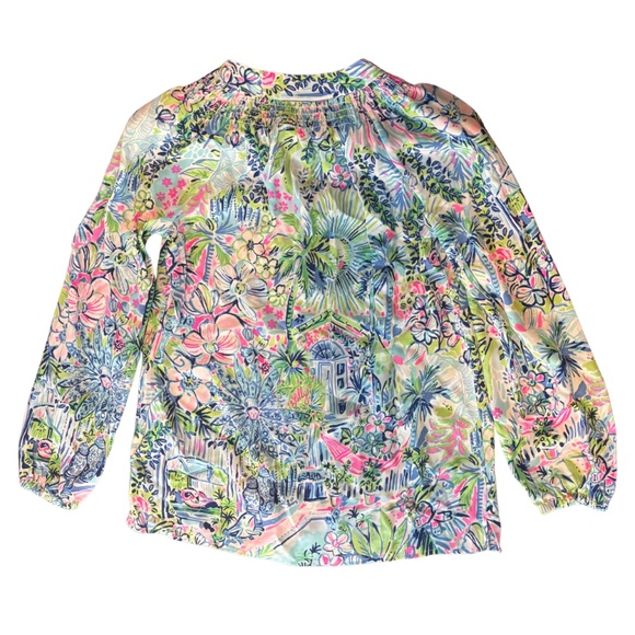 Lilly Pulitzer 100% Silk Floral Print Elsa Blouse Size XXS - Picture 2 of 5